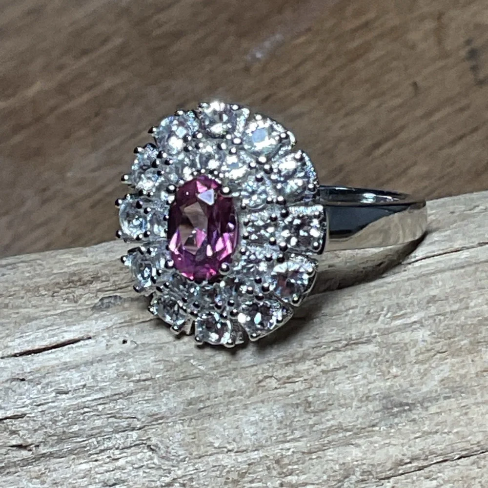 Morganite .925 Silver Ring - Picture 2 of 8